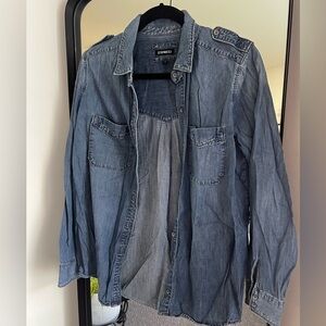 Express Light Blue Denim Shirt - Vintage